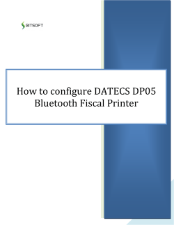 1 How to configure DATECS DP05 Bluetooth Fiscal Printer
