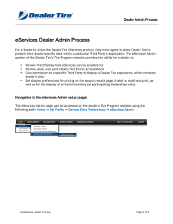 eServices Dealer Admin Process