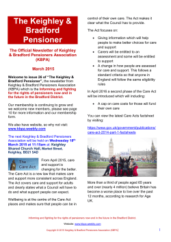 March - Keighley & Bradford Pensioners Association
