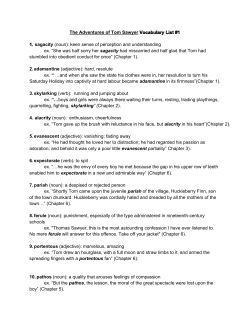 The Adventures of Tom Sawyerâ Vocabulary List #1 sagacity
