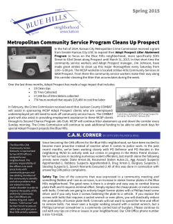 Spring 2015 Newsletter - Kansas City Metropolitan Crime Commission