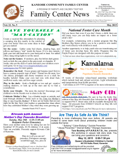 May 2015 Newsletter - PACT Kaneohe Community Family Center