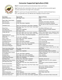 Consumer Supported Agriculture (CSA)
