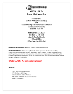 MATH 101 TV Basic Mathematics - Kaskaskia College Faculty