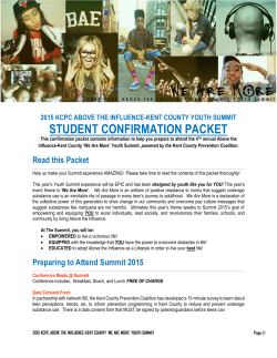 student confirmation packet - Kent County Prevention Coalition