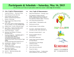 Participants & Schedule ~ Saturday, May 16, 2015