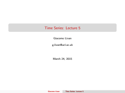 Time Series: Lecture 5