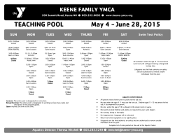 TEACHING POOL May 4 - June 28, 2015