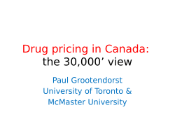 Drug pricing in Canada: the 30,000` view