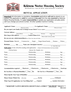 rental application - Kekinow Native Housing Society