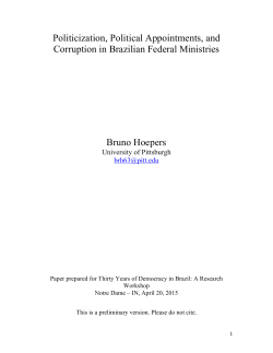 Politicization, Political Appointments, and Corruption in Brazilian