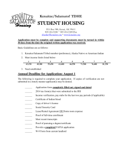 Application - Kenaitze Indian Tribe