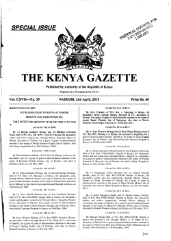 THE KENYA GAZF,TTE - Kenya Law Reports