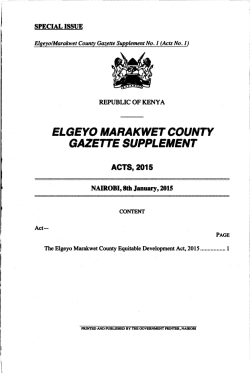 Elgeyo Marakwet County Equitable Development Act, 2015