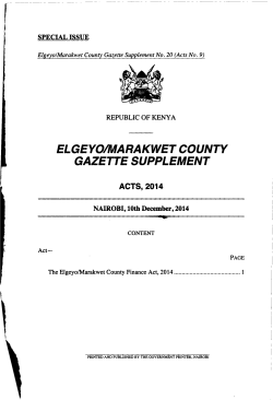 Elgeyo Marakwet County Finance Act, 2014