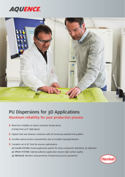 PU Dispersions for 3D Applications