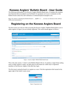 Keowee Anglers` Bulletin Board - User Guide Registering on the