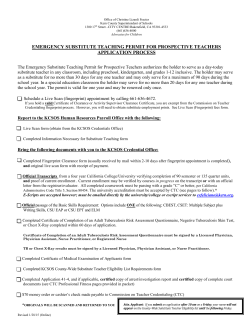 Emergency Substitute Permit for Prospective Teachers Application