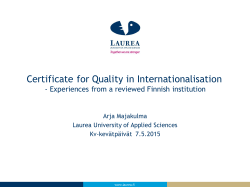 Certificate for Quality in Internationalisation