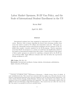Labor Market Openness, H-1B Visa Policy, and the
