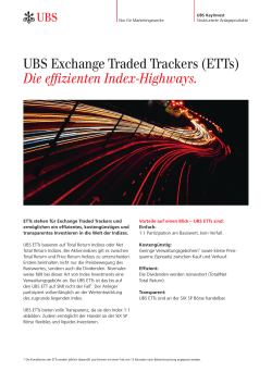 UBS Exchange Traded Trackers (ETTs) Die - UBS