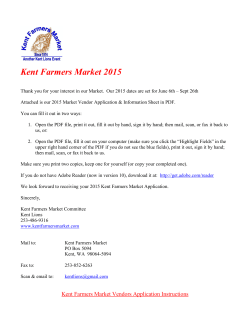 Kent Farmers Market Vendors Application