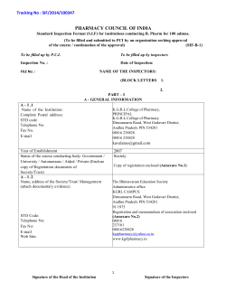 SIF 2015-16 - KGRL College of Pharmacy