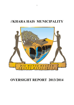 //KHARA HAIS MUNICIPALITY OVERSIGHT REPORT 2013/2014