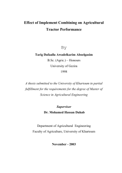 Effect of Implement Combining on Agricultural Tractor Performance
