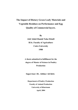 The Impact of Dietary Green Leafy Materials and Vegetable
