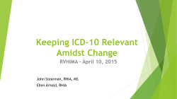 Keeping ICD-10 Relevant Amidst Change RVHIMA