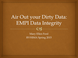 EMPI Data Integrity - Kentucky Health Information Management