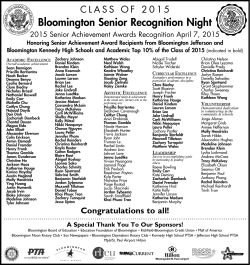 View/Download the Bloomington Senior Recognition Flyer