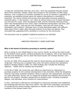 AMENITIES FAQs Updated April 30, 2015 To k
