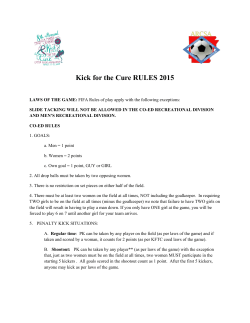 KFTC Tournament Rules 2015 - Kick For the Cure Arkansas