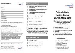 Flyer Osterferien-Camp 2015 - FuÃballschule Kick