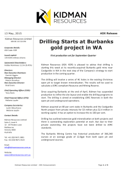 Drilling Starts at Burbanks gold project in WA