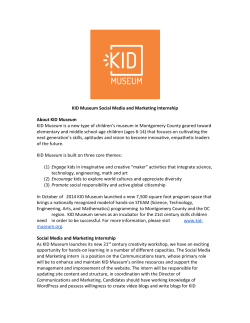 KID Museum Social Media and Marketing Internship About KID