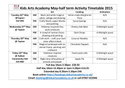 Holiday Clubs Dates