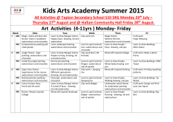 If you would like to the Summer Activity Timetable click here.