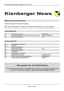 Kienberger News - Gemeinde Kienberg
