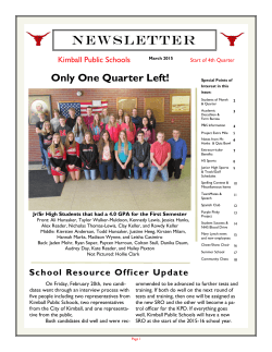 March 2015 Newsletter - Kimball Public Schools