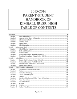 Jr/Sr High Handbook - Kimball Public Schools