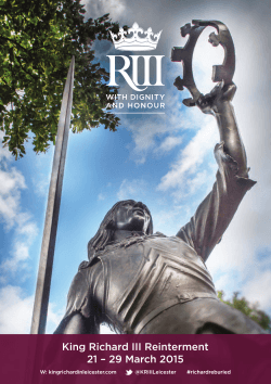 King Richard III Reinterment 21 â 29 March 2015