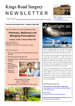 on: Spotlight Travel Health Kings Road Surgery N E W S L E T T E R