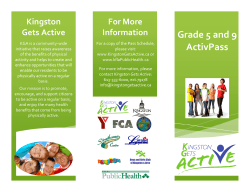 ActivPass Brochure - Kingston Gets Active