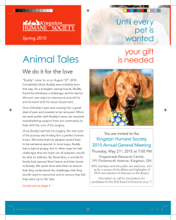 Spring 2015 - Kingston Humane Society