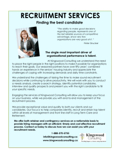 RECRUITMENT SERVICES - Kingswood Consulting