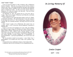 In Loving Memory Of Louise Cooper