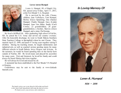 In Loving Memory Of Loren A. Humpal